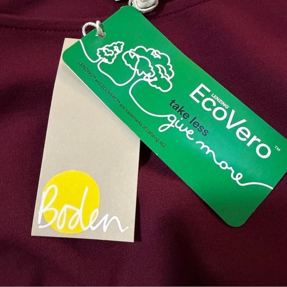 Boden Burgundy Dress with Belt - Picture 9 of 12